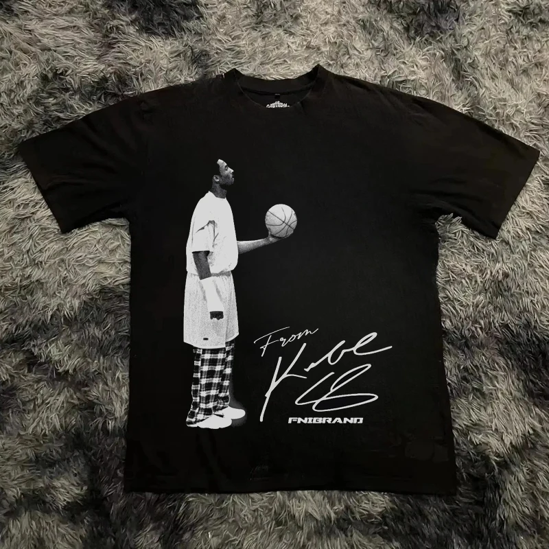Summer Cotton T-shirt Street Wear Basketball Kobe Bryant Graphic Print Loose T-shirt Top Men's T-shirt for Both Men and Women 1