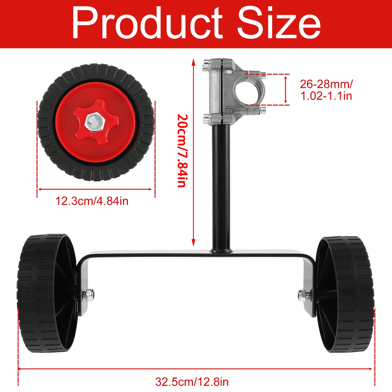Lawn Mower Support Wheel Universal Adjustable Grass Gasoline Trimmer Attachment Garden Portable Side Hanging Electric Maintenanc 5