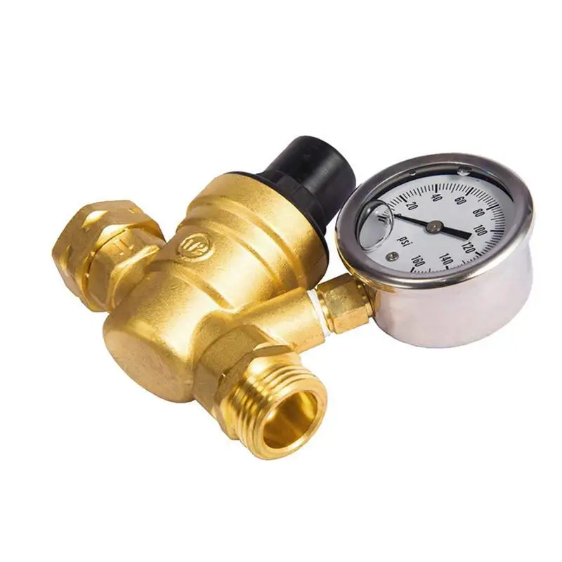 Rv Water Pressure Regulator Adjustable Water Pressure Reducer With Gauge And Inlet-screened Filter Camper Water Pressure g5 8 14 0 25mpa argon co2 mig tig flow meter gas regulator flowmeter welding weld gauge argon regulator pressure reducer