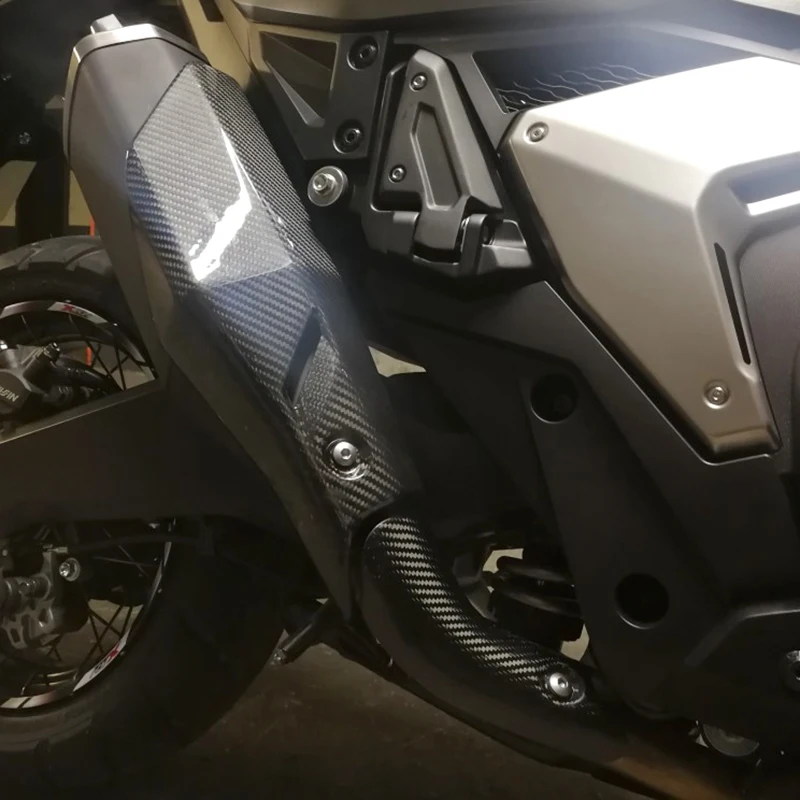 Honda X-ADV Adv750 Exhaust System Middle Carbon Fiber Connection Pipe Heat Shield Cover Guard Anti-Scald Shie Motorcycle motorcycle accessories