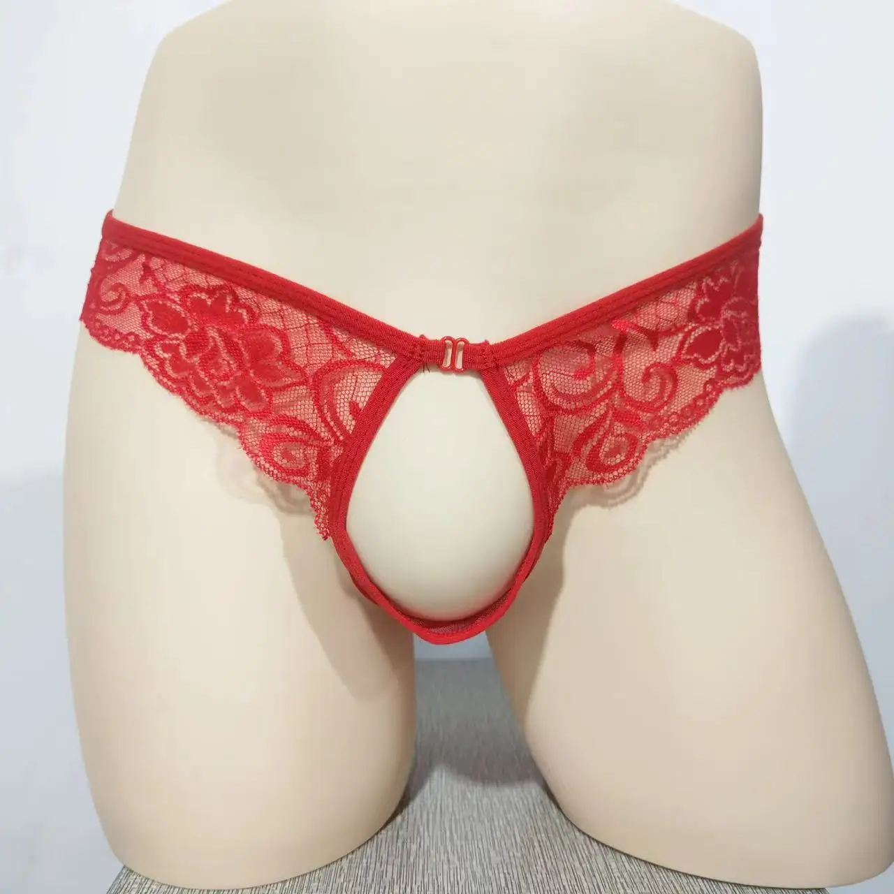 Couple erotic lingerie, men's transparent open crotch underwear, women's sexy lace thong, comfortable trousers, erotic lingerie