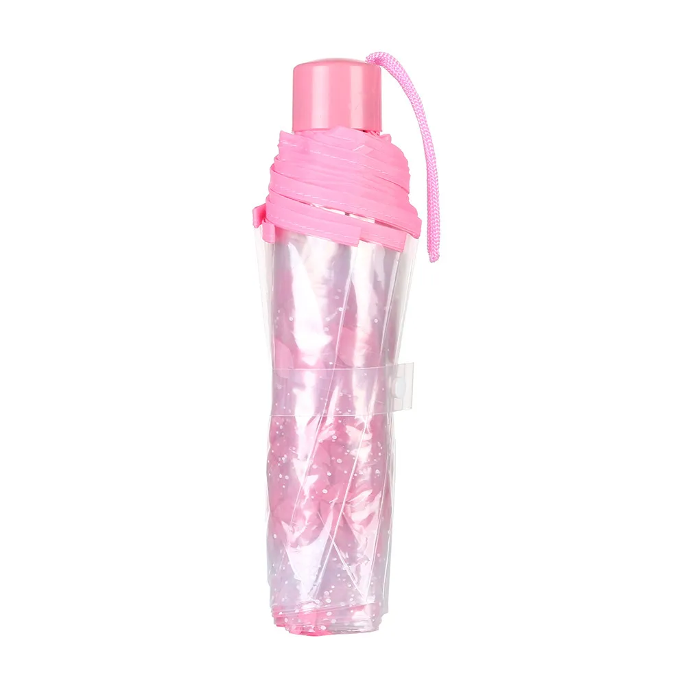 Anti-UV Sun/Rain Umbrella 3Fold Transparent Clear Cherry Blossom