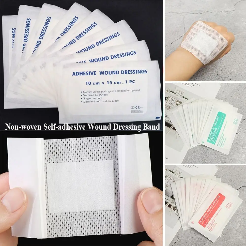 

10Pcs Non-woven Wound Hemostasis Waterproof Material Adhesive Plaster Wound Dressing Band Breathable Bandage-Aids Sticker Bands