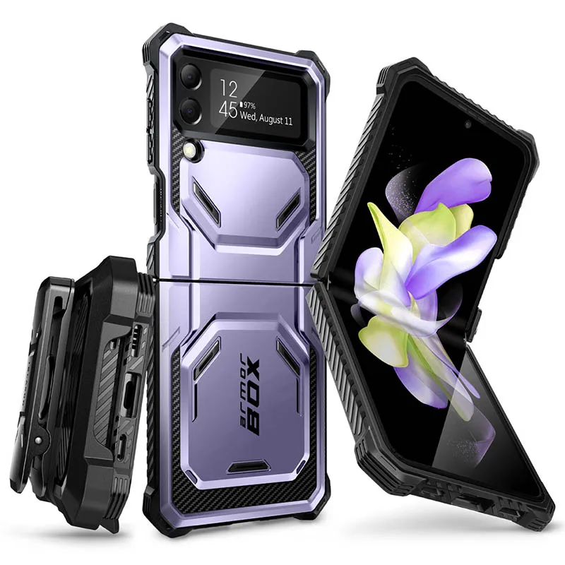I-BLASON For Samsung Galaxy Z Flip 4 Case 2022 Armorbox Full Body Heavy Duty Shock Reduction Case with Built-in Screen Protector