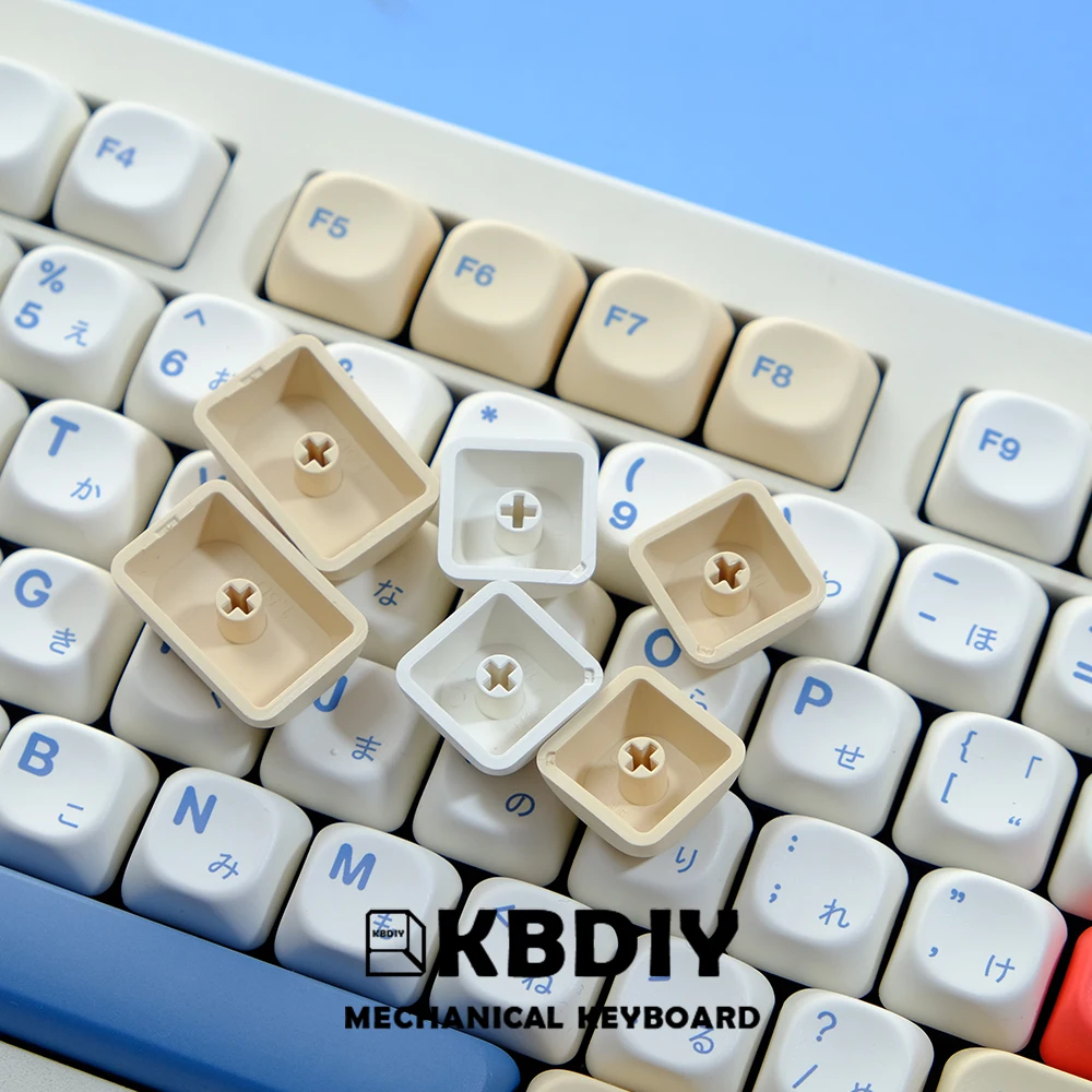 KBDiy 140 Keys GMK Soymilk Keycaps Custom PBT KOA Profile Japanese Korean Keycap for Mechanical Keyboard Cpas ISO 7U Space bar