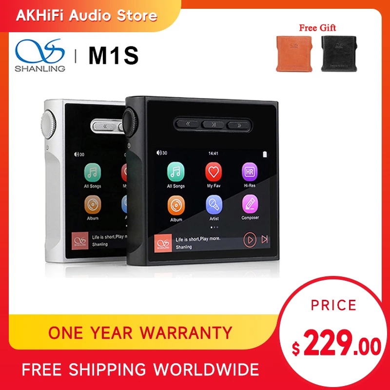

Портативный музыкальный плеер SHANLING M1s Bluetooth ESS ES9038Q2M DAC MQA 2 * RT6863 Amp 3,5 мм и 4,4 мм выходы x2000 платформа 245 мВт 32 Ом