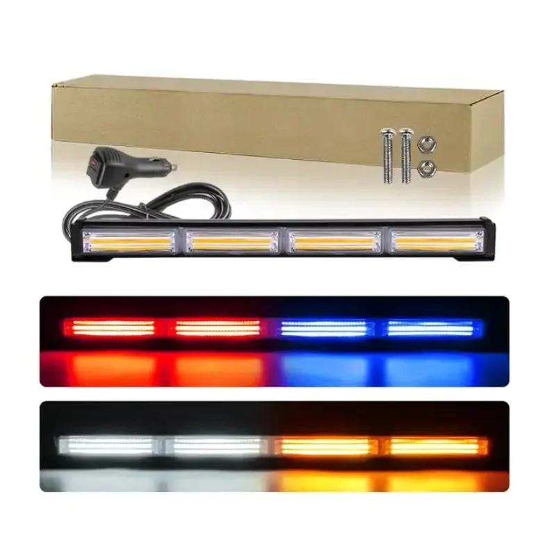13 Inches LED Strobe Light Bar COB Strobe Flashing Light 12V 24V Traffic Advisor Bar LED Warning Traffic Direction