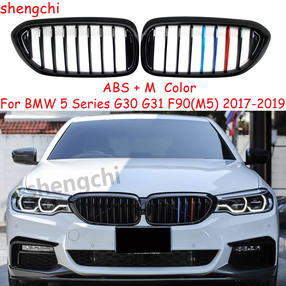 

Решетки переднего бампера M5 F90 G30 Pre-LCI ABS Gloss M Color для BMW 5 Series G30 G31 520i 530i 540i M550i Racing Grills 2017-2019