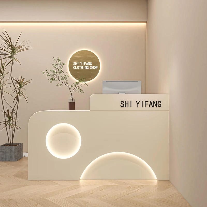 White Office Reception Desk Counter Luxury Store Reception Desks Wood Modern Hotel Recepcion Mostrador Beauty Salon Furniture lecture stand reception desks bench wood register office register reception desks cash mostrador recepcion office furniture