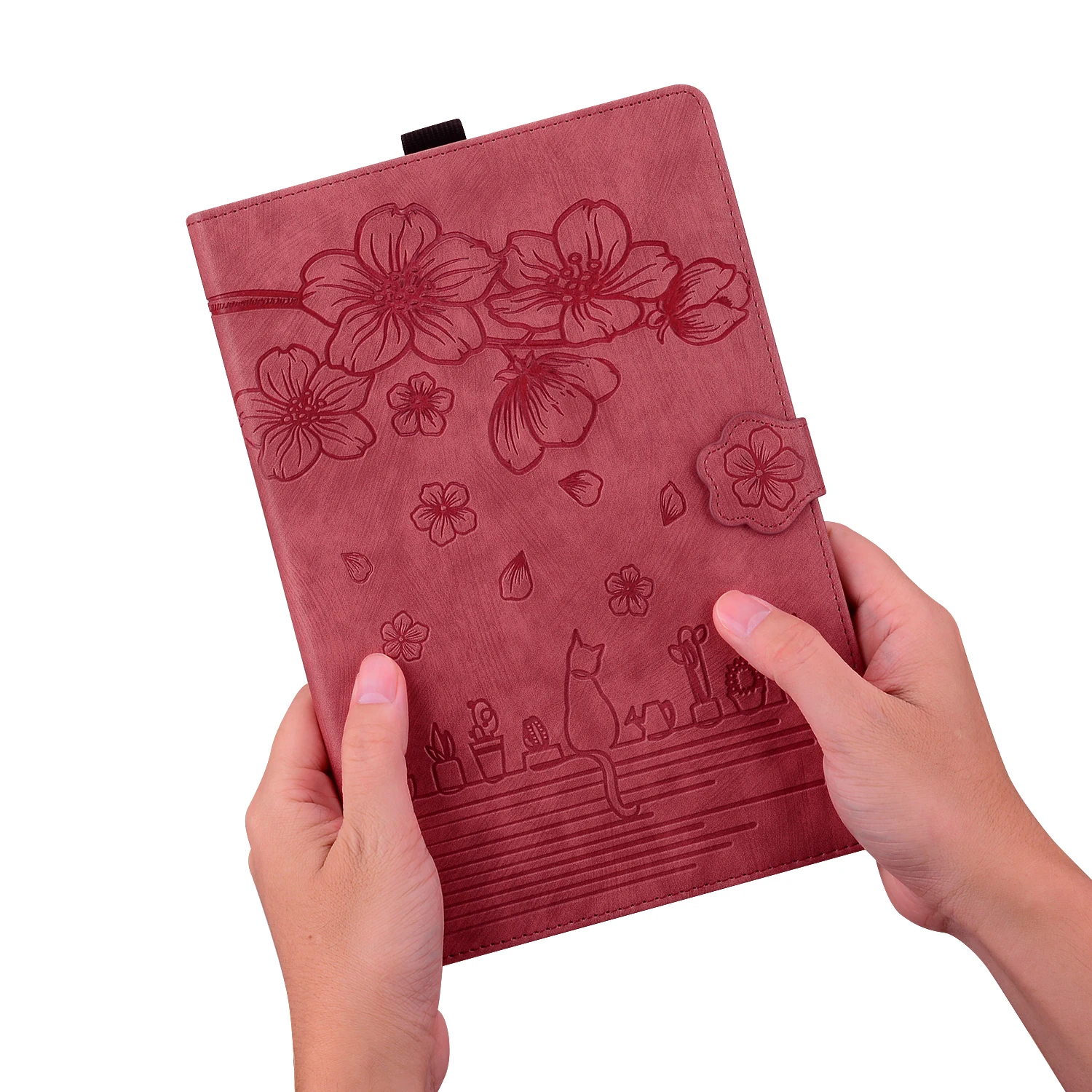 Sakula Flower Cats PU Leather Tablet Cover, Enhanced Protection for 8.7-12.1 inch Tablets