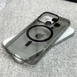 Sleek Magnetic Transparent Glossy Case with Wireless Charging Support for iPhone 17 Pro (Black)