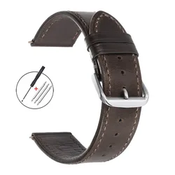Vintage Genuine Calfskin Leather Watchband - Oil Wax Discoloration, Soft Business Strap - 22mm (Vintage Brown)