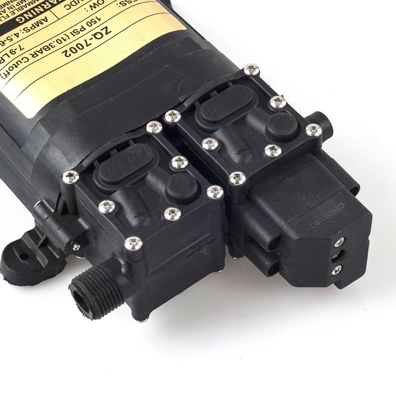 HSEAMALL DC 12 V hogedruk-membraan-waterpomp, zelfaanzuigende elektrische sproeier met drukschakelaar, 100 psi, 4 l/min