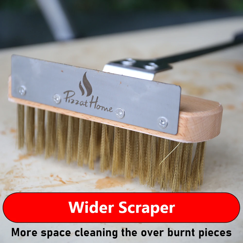 Oven Cleaning Brush SHANGPEIXUAN Stainless Steel Handle Pizza Oven Copper Brush Scraper Household Grill Brass Cleaning Brush Oven Accessories