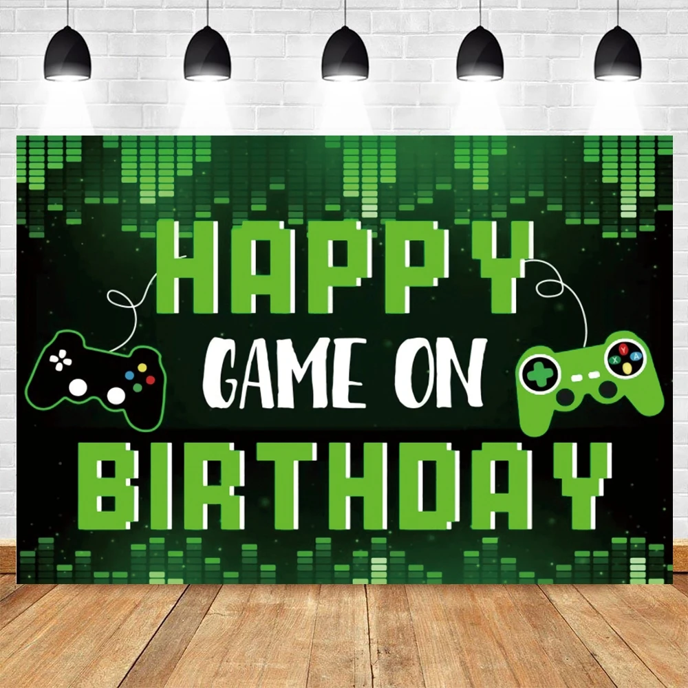 Photo Backdrop Gamepad Design for Boy Birthday Party Baby Shower