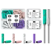 30/40PC 3mm Mini Extra Long Sanding Bands Sets For Acrylic&Polish Gel Removal 80#120#180#240# Stainless Steel Cuticle Drill Bit 1
