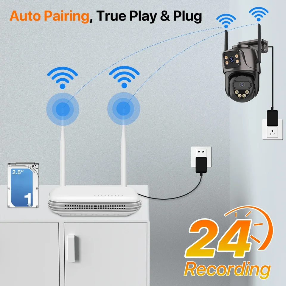 ８台セット！ワイヤレスCCTVシステム 960p 8ch NVRキット HD カメラ wifiホームセキュリティ ナイトビジョン ビデオ監視キット カラー２色 ハイビジョン8チャンネル960P 130万画素 監視システム セキュリティ