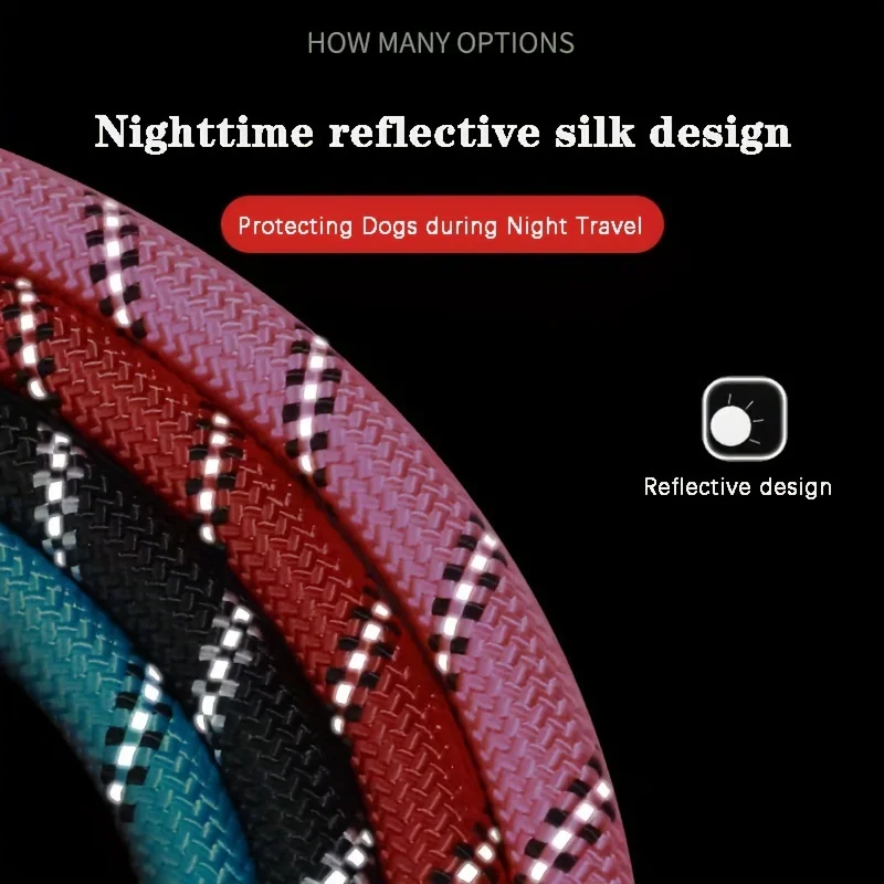 Reflective Dog Leash With Comfortable Padded Handle - Double Heavy Duty Traction Rope For Strong Dogs - Enhance Safety And Contr 3