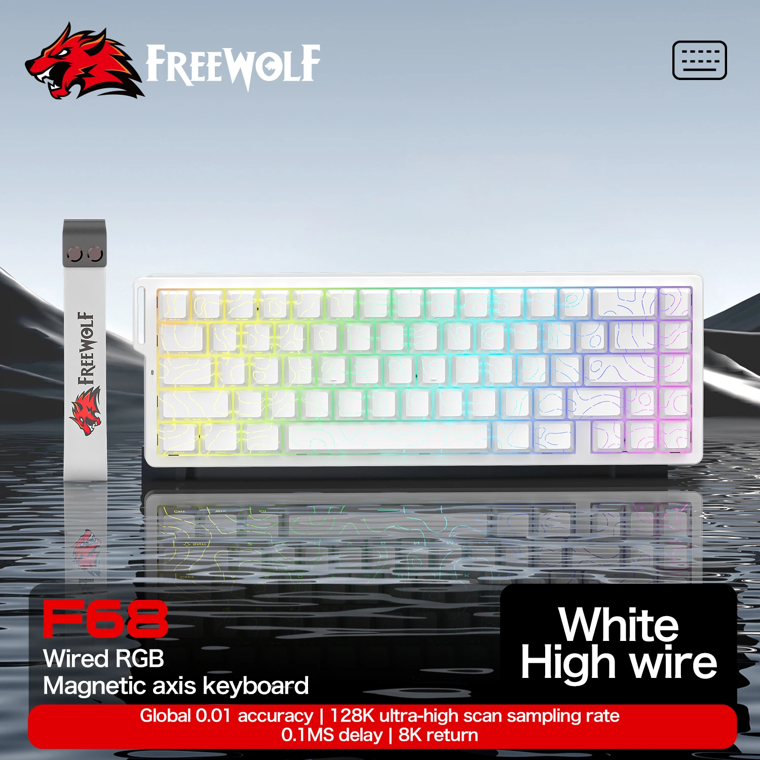 8K Magnetic Gaming Keyboard ATTACK SHARK X68HE Wired and FREEWOLF