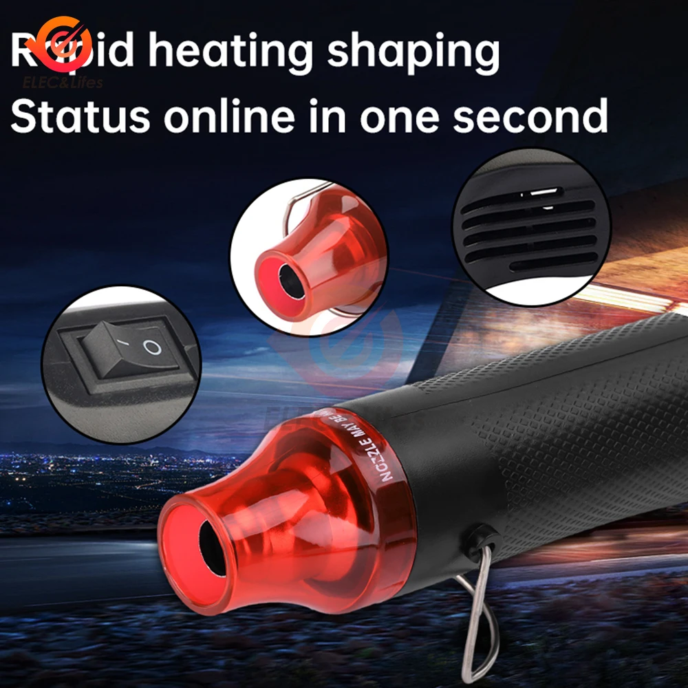 Hot Air Gun, Heat Gun, Mini Hot Air Gun 220V Hot Air Gun DIY Tool Heat Electric Power Tool Mini 300W Soldering Temperature Crafts Blower Adjustable Temperature