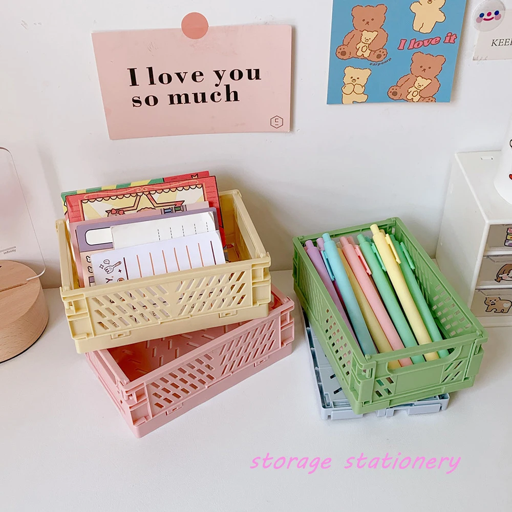 Корзина для хранения косметики, Небольшая складная пластиковая мини ...