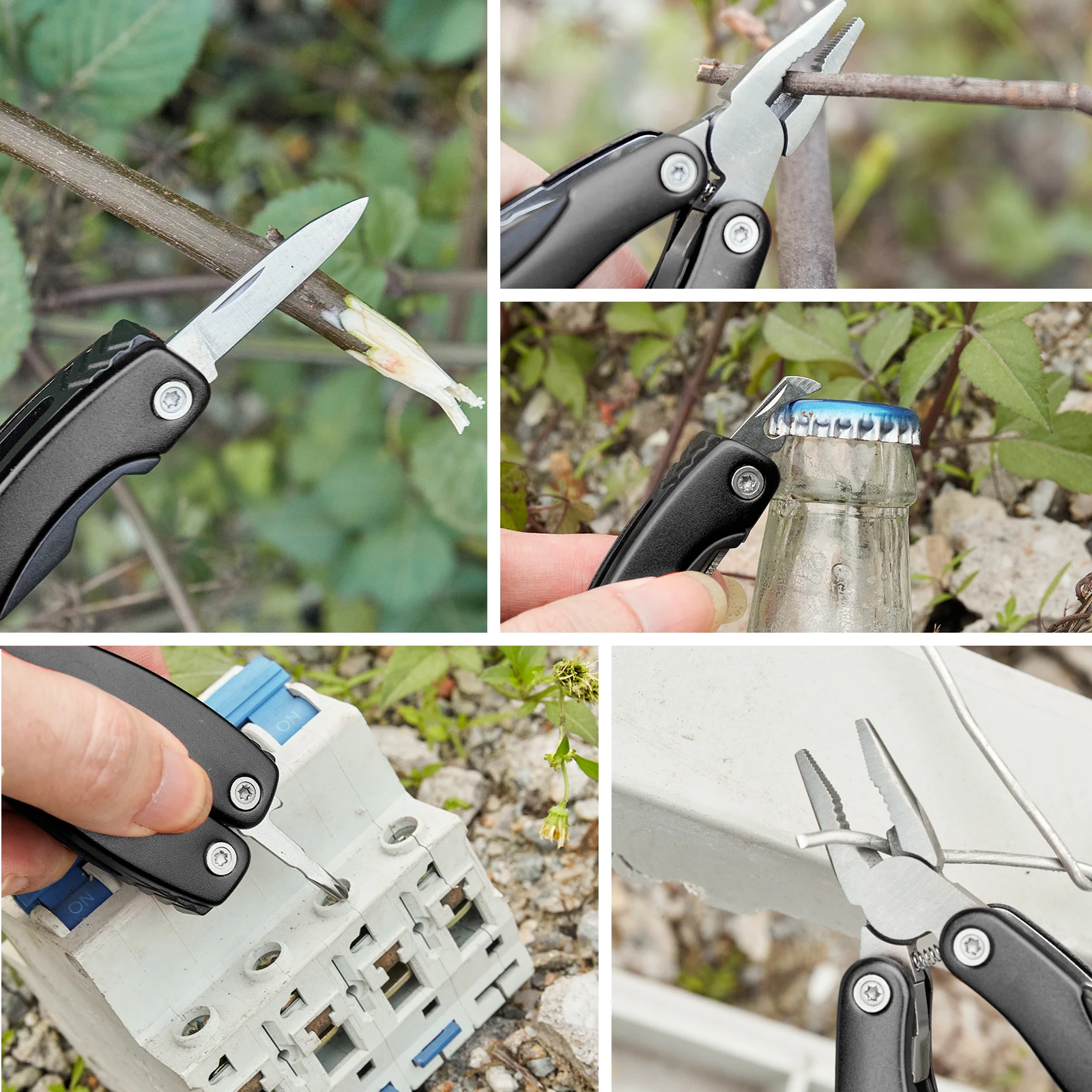 Portable Pocket Multitool Pliers Knife Screwdriver Hand Tool for Outdoor Survival Camping Hunting and Hiking with Nylon Sheath