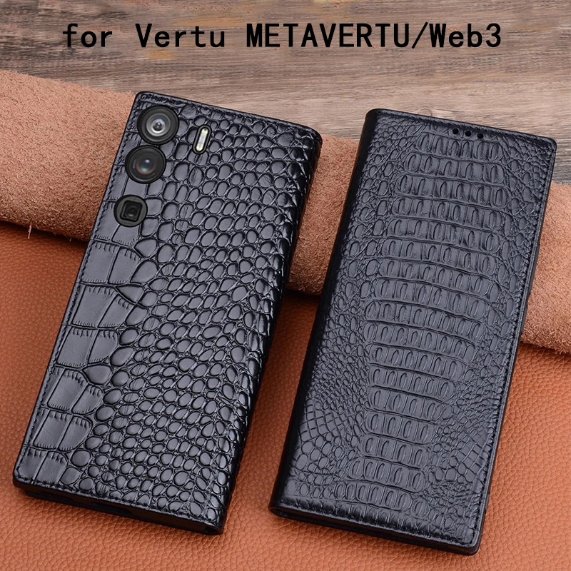 

New Arrival Genuine Leather Case for VERTU METAVERTU Carcasa Magnetic Flip Phone Cover Bag for Vertu Web3 Funda Skin Coque Capa.