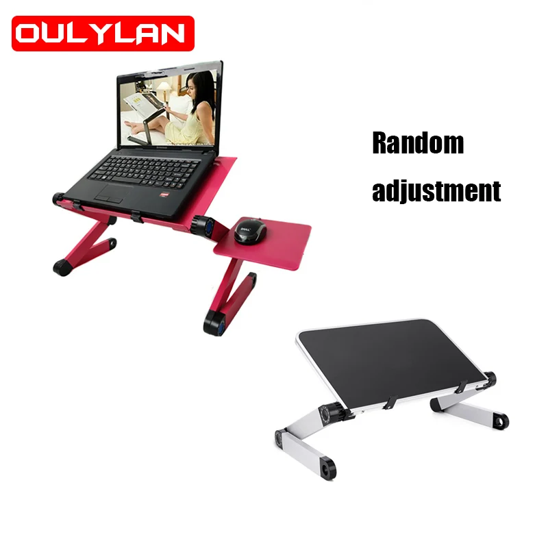 Adjustable Laptop Desk Stand Portable Aluminum Ergonomic Lapdesk For Sofa PC Notebook Table Desk Stand With Mouse Pad Punk laptop stand laptop riser stand laptop mount
