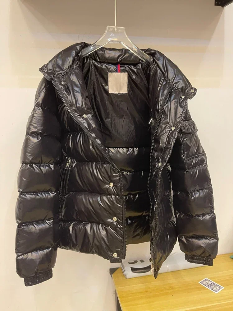 Winter warm men's down jacket High quality fluffy white goose down casual jacket early autumn fashion solid color short coat 5