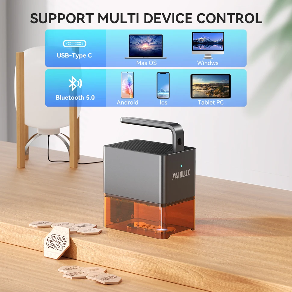 Wainluxz4-ポータブルレーザー彫刻機,ミニデバイス,金属および