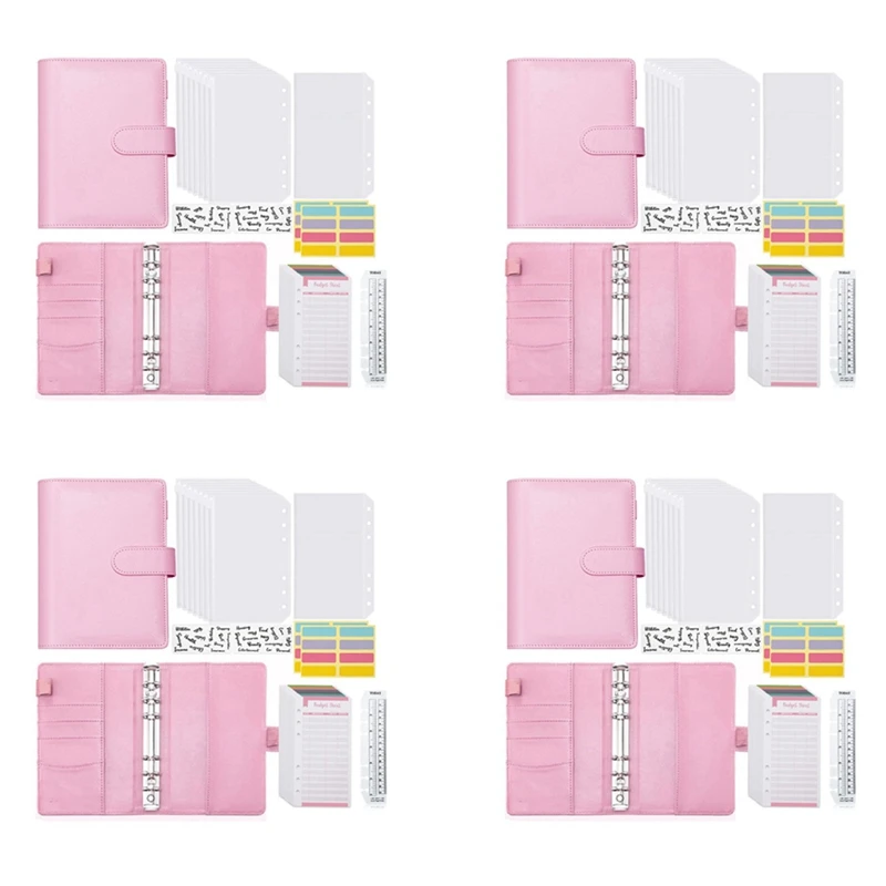 4x-a6-budget-binder-with-zipper-envelopes-budget-planner-book-money-saving-organizer-cash-envelopes-for-budgeting-pink