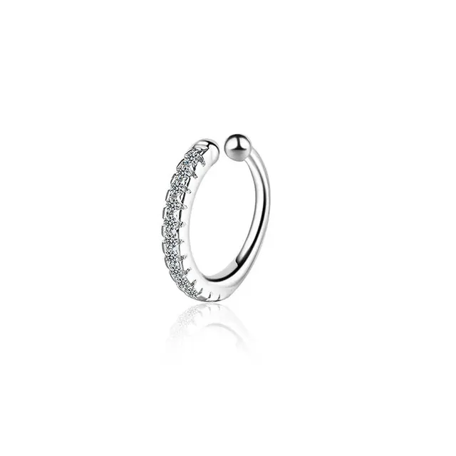 Boucles d'oreilles à Clip pour femmes et filles, 1 pièce, géométrie creuse arc-en-ciel, CZ, manchette, grimpeur, Cartilage, os, faux boucle d'oreille, Non Piercing