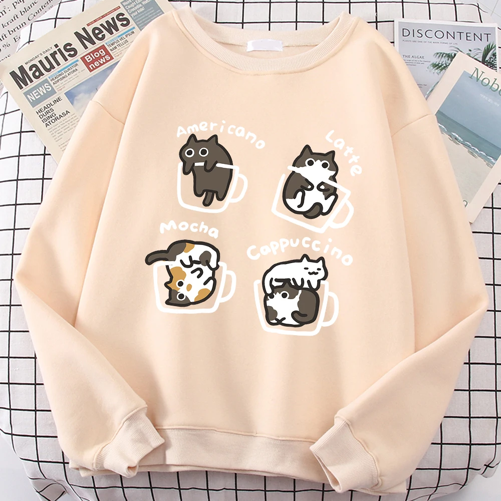 Cute Cat Cartoon Print Oversized Hoodie - Unisex Cozy Autumn Sweatshirt