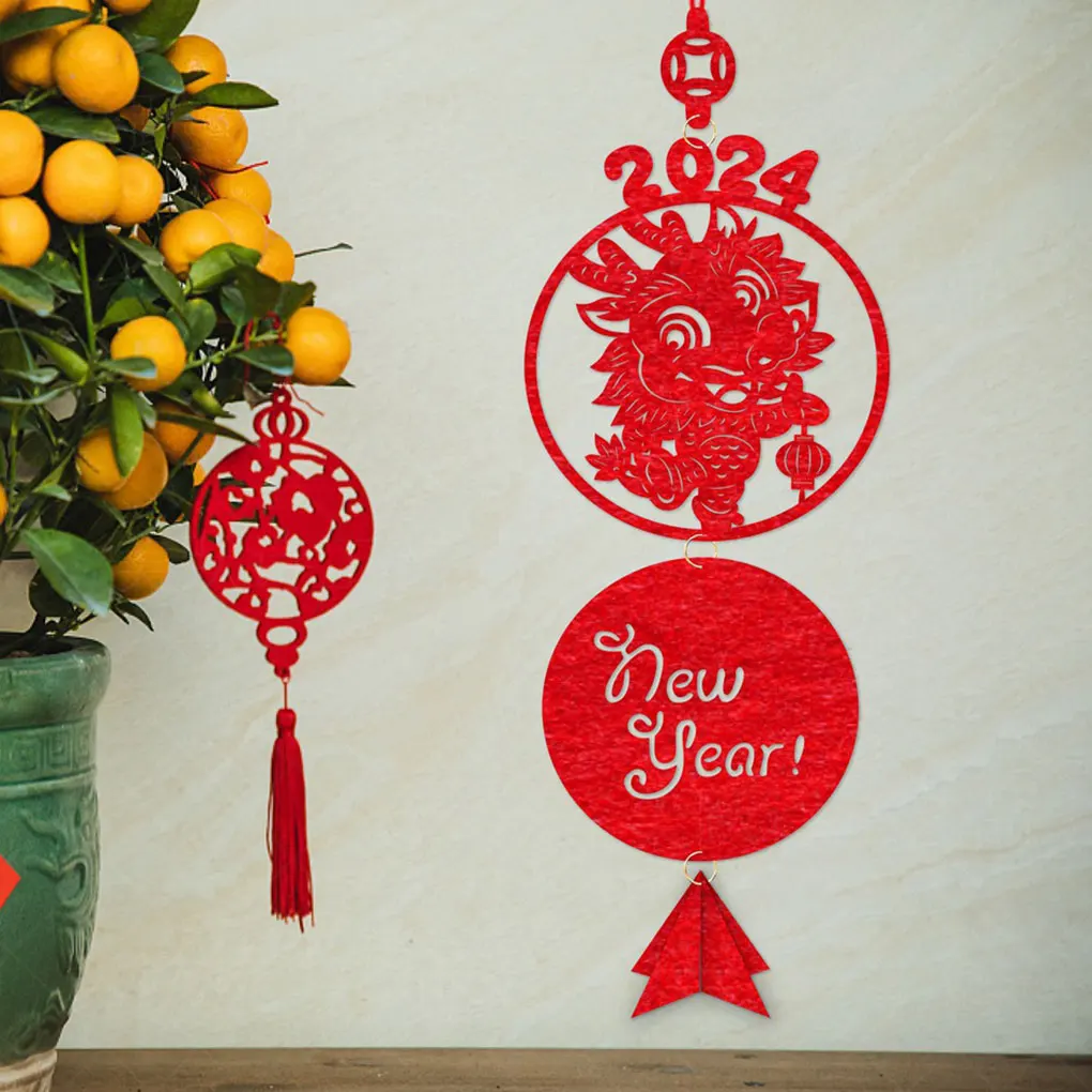 

Attract Wealth Feng Shui Decorative New Year Decoration Red Hanging Tassel Dragon Unique