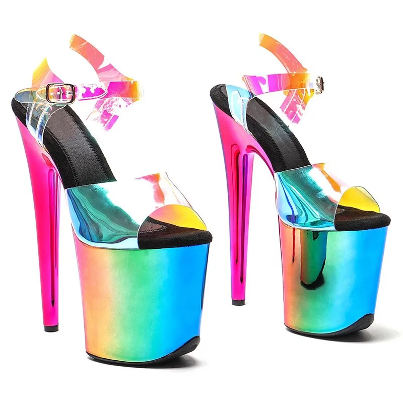 

Fashion 20CM/8inches TPR Upper Plating Platform Sexy High Heels Sandals Pole Dance Shoes 282