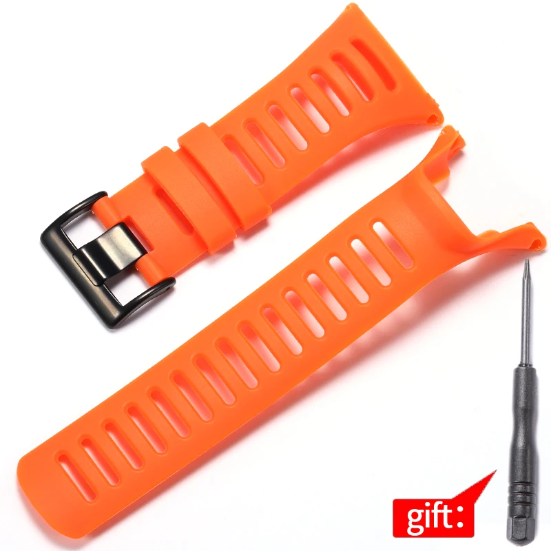 thumbnail image 1 of Correa de silicona de caucho adecuada para Suunto Ambit 1 2S 2R 3 Sport 3 Run 3 PEAK Pulsera de reloj impermeable para hombre, 1 of 5