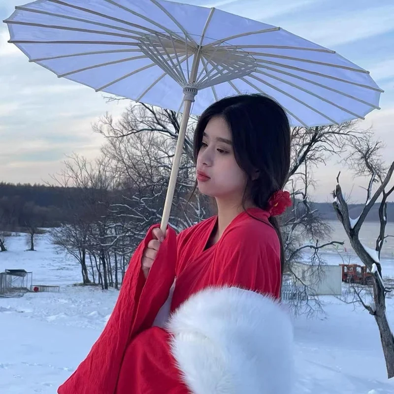 종이 파라솔 웨딩 우산 파티 호의 대나무 우산, 신부 샤워 센터피스 사진 소품, 33 인치, 7 개
