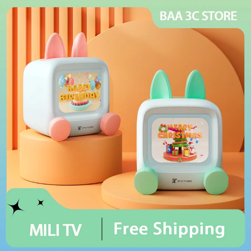 Mili Tv Desktop Pet Robot IPSTUBE H403 Electronic Multiple Functions Mini Pet Robots Speaker Cute Accessories Decoration
