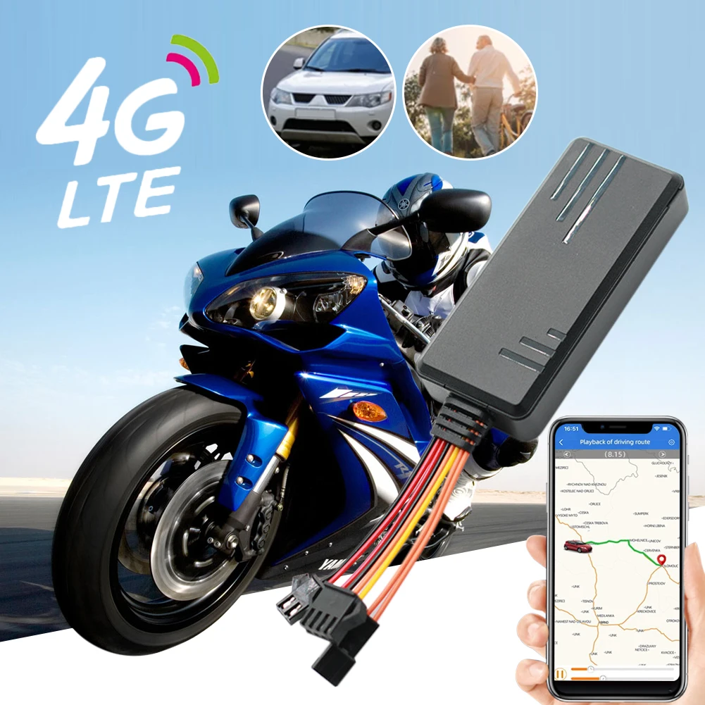 

4G Car GPS Tracker Real Time Anti-Lost Locator Positioner with Emergency SOS Alarm Remote Control Bike Motorcycle Kids Tracker