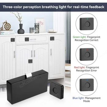 Smart Home Biometric Fingerprint Lock Hidden Drawer Electronic Lock Privacy File Storage Keyless Residential Security Protection 4