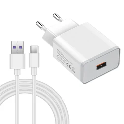 Universal Fast Charging Adapter with Type-C and Micro USB Cable - Type C EU Suit