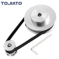 GT2 Synchronous Pulley Belt Kit with 1:3 Reduction Ratio, 60T/20T - 6mm Bandwidth - 60T8B 20T5B (280mm Belt)
