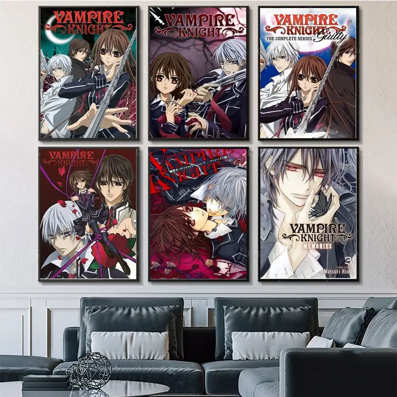 Vampire Knight Poster Artistico Autoadesivo Adesivo Di Carta Impermeabile Coffee House Bar Kawaii Room Decor