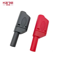 20PCS/ 4mm Male Retractable Sheath Stackable Banana Plug Shrouded Fully Insulated Safety Wire Solder Connector Black Red 5
