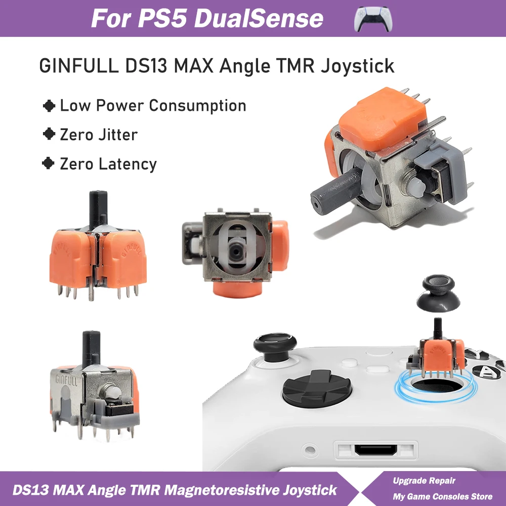 2pcs JinFull DS13 MAX Angle TMR Electromagnetic Joystick for PS5