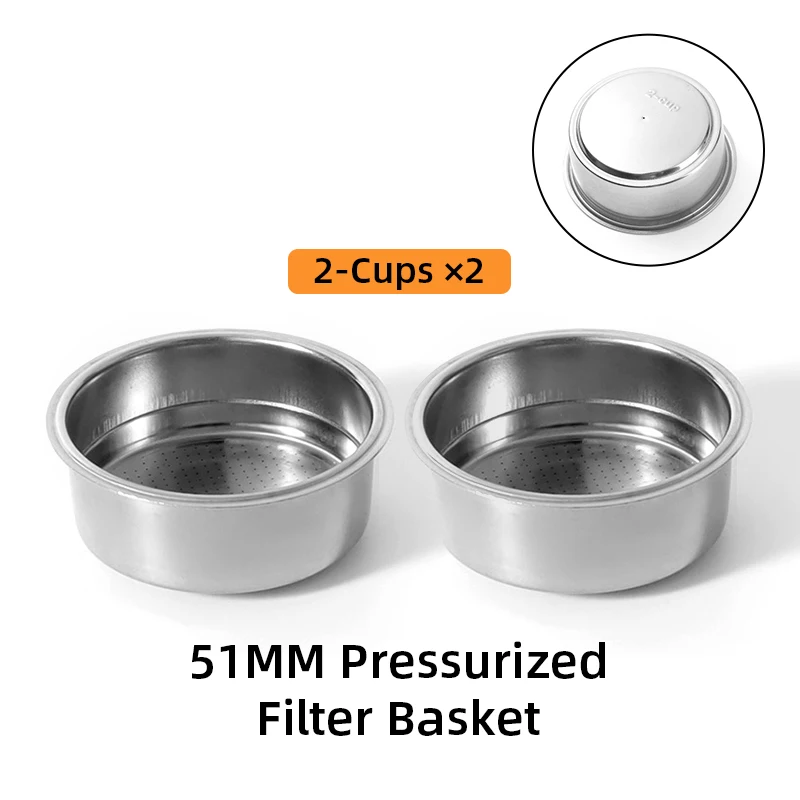 Stainless Steel Double Layer Espresso Filter Basket - 51mm Barista Accessories