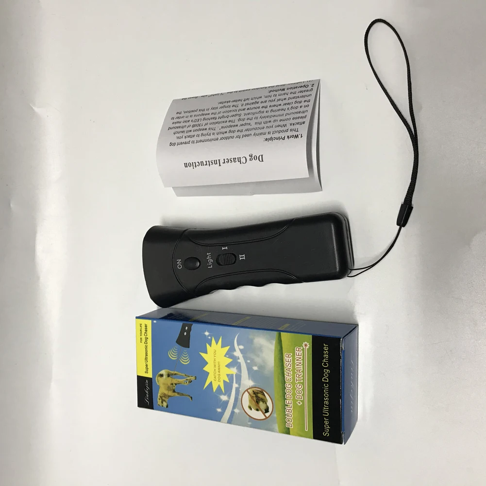 Ultrasonic Anti Barking Equipment Plastic with LED Flashlight Dog Repeller Trainer Dog Training Device for Pet Training Supplies