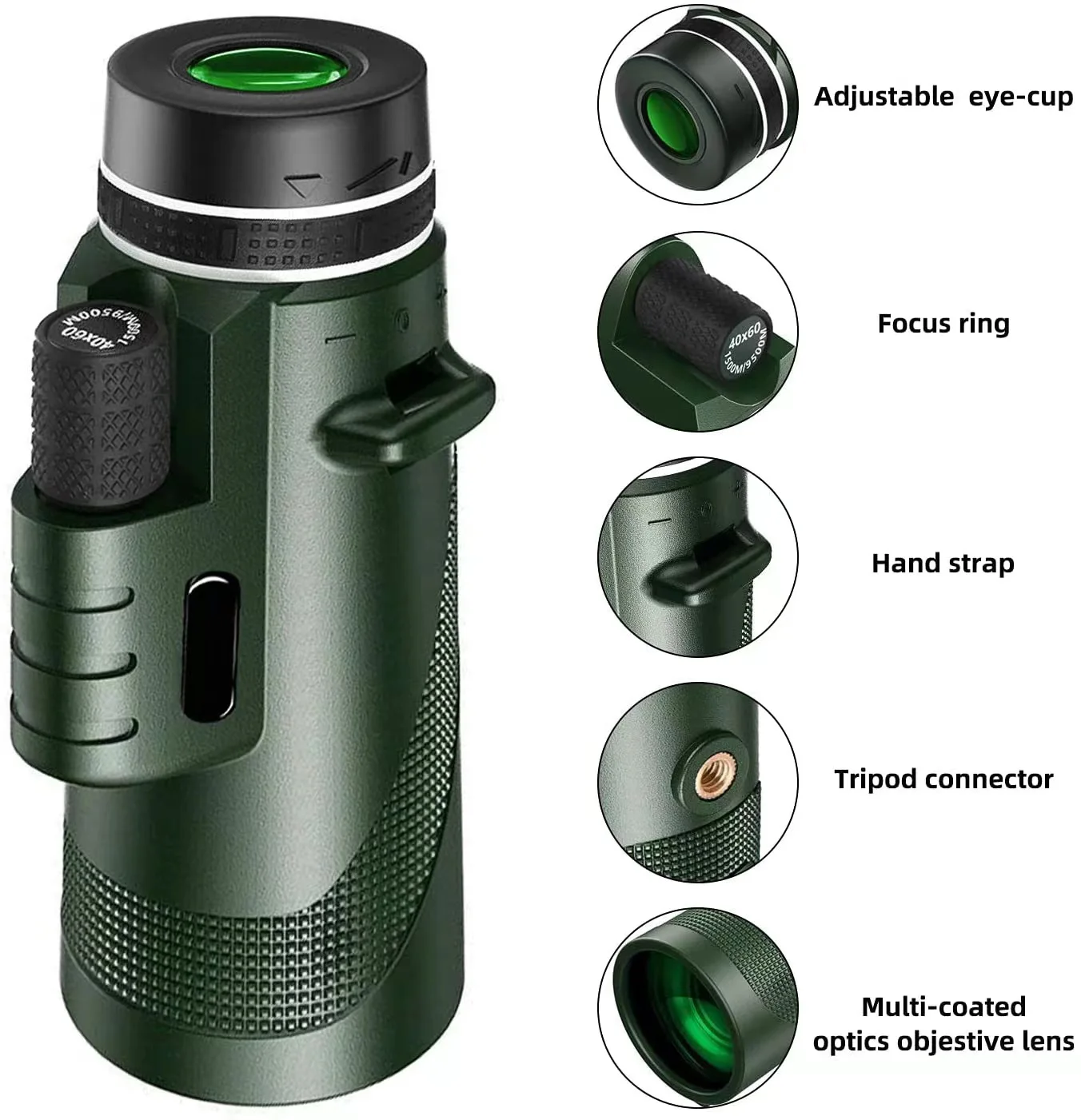 Powerful 80X100 HD monocular telescope with tripod mobile phone clip hunting wild animals, bird watching, camping and hiking 4