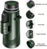 Powerful 80X100 HD monocular telescope with tripod mobile phone clip hunting wild animals, bird watching, camping and hiking 4