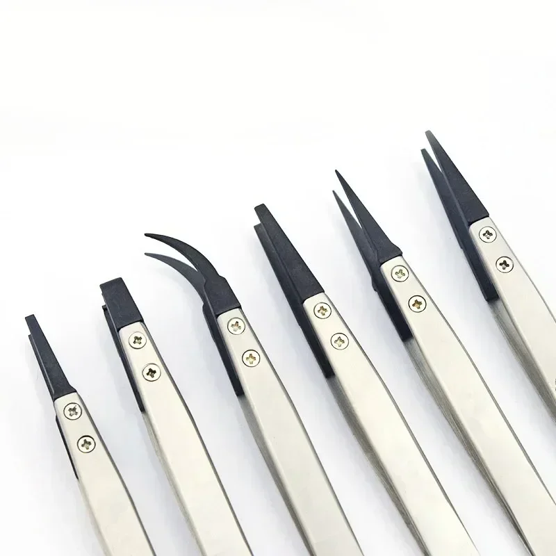Watch Tweezers For Watch Hands Installation Work Straight Elbow ESD-259 ESD-259A ESD-7A Handle Stainless Antistatic Plastic 1PC